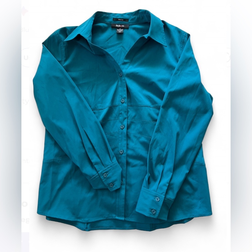 Style & Co. Teal Button-Down Shirt